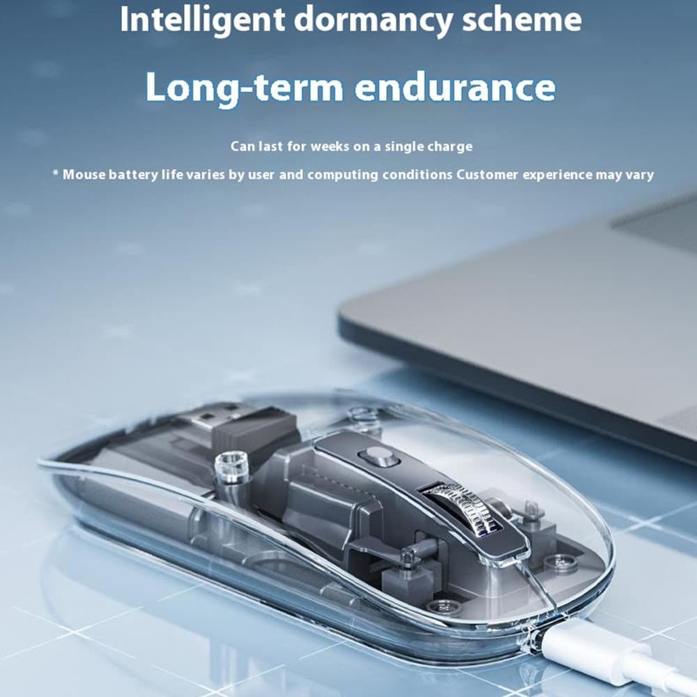 Lenovo Lecoo WS215DM Dual-Mode Wireless Mouse 2.4G & Bluetooth Transparent Optical Mouse view 3