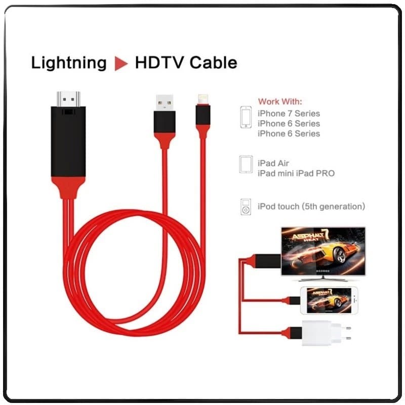 Lightning IPH To HDMI TV Cable For TV Projectors view 1