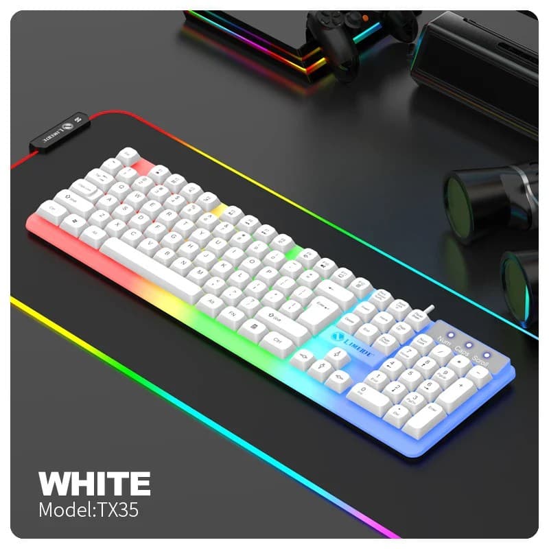 LIMEIDE TX35 Wired Membrane Gaming Office Keyboard With Colorful Lighting 104 Keys view 2