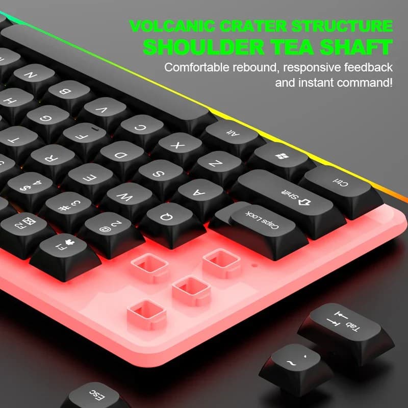 LIMEIDE TX35 Wired Membrane Gaming Office Keyboard With Colorful Lighting 104 Keys view 3