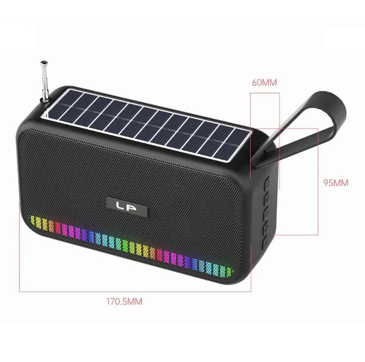 LP V75 Solar Charging Wireless Bass Bluetooth Speaker With LED Lights view 2