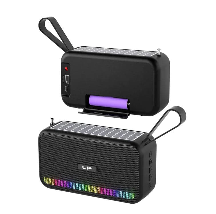 LP V75 Solar Charging Wireless Bass Bluetooth Speaker With LED Lights view 3
