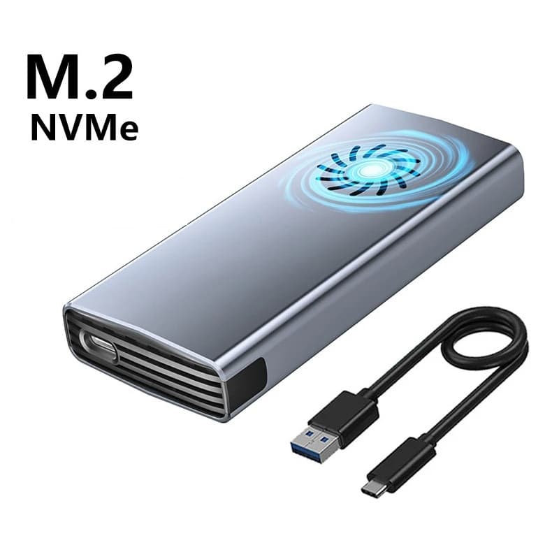 M.2 NVMe SSD Case With Cooling Fan view 1