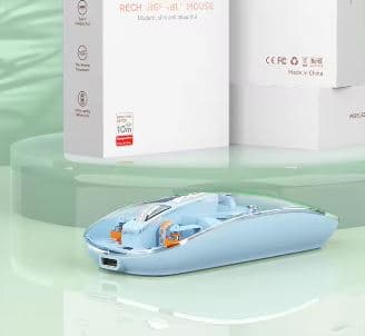 M233 Tri Mode Bluetooth And 2.4G Rechargeable Transparent Wireless Mouse view 3