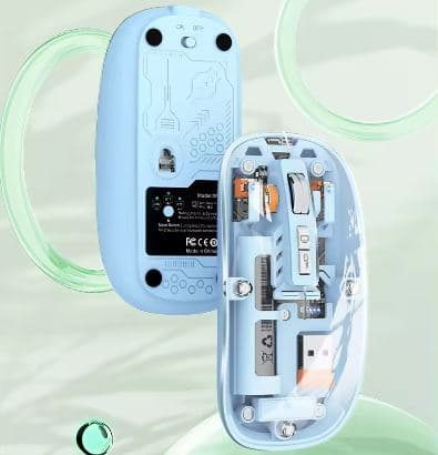 M233 Tri Mode Bluetooth And 2.4G Rechargeable Transparent Wireless Mouse view 2