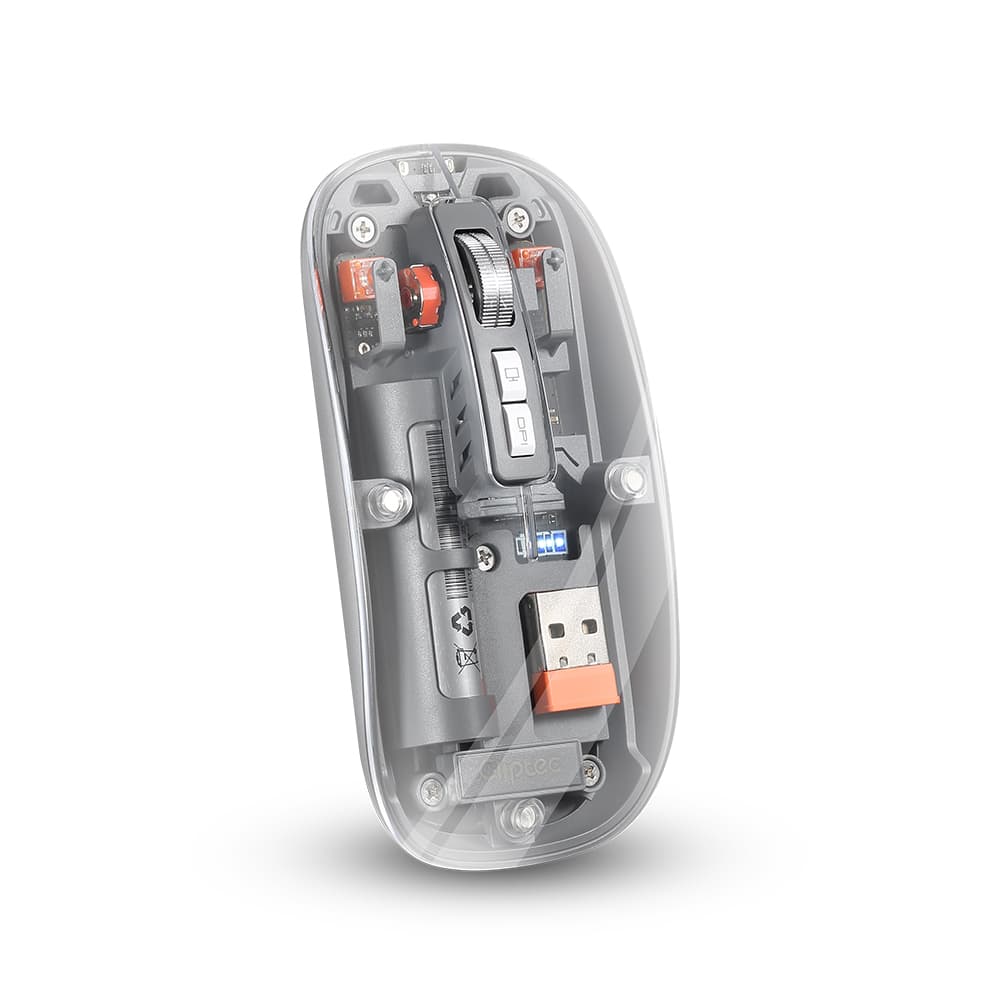 M233 Tri Mode Bluetooth And 2.4G Rechargeable Transparent Wireless Mouse view 1