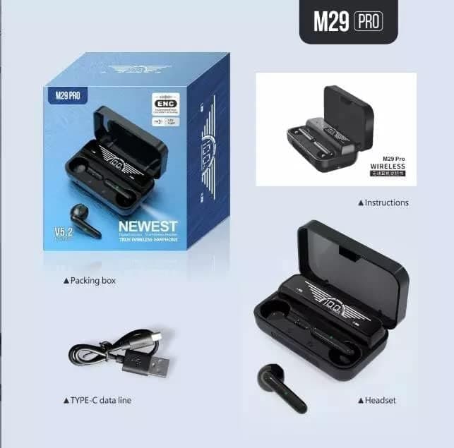 M29 Pro Wireless Bluetooth Earbuds With LED Charging Case view 4