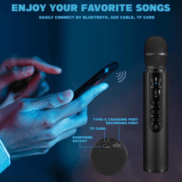 M6 KTV Bluetooth Karaoke Mic With Powerful 10W Speaker view 2