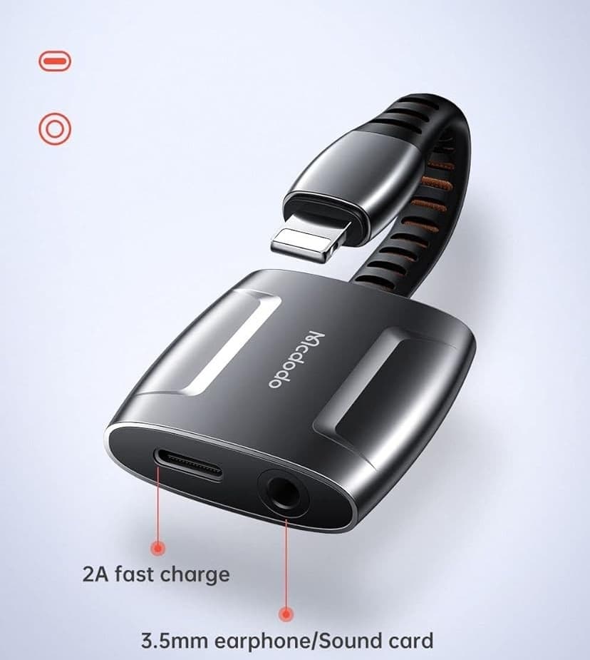 Mcdodo CA634 Lightning To Lightning And DC 3.5mm Cable 0.1m ‘Support Call Function' view 2