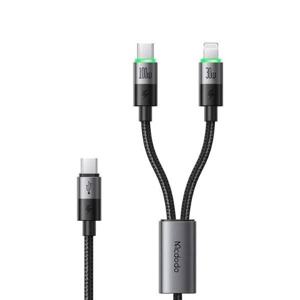 MCDODO CA6700 2 In 1 USB-C To USB-C + Lightning 100W Cable With LED 1.5M view 1