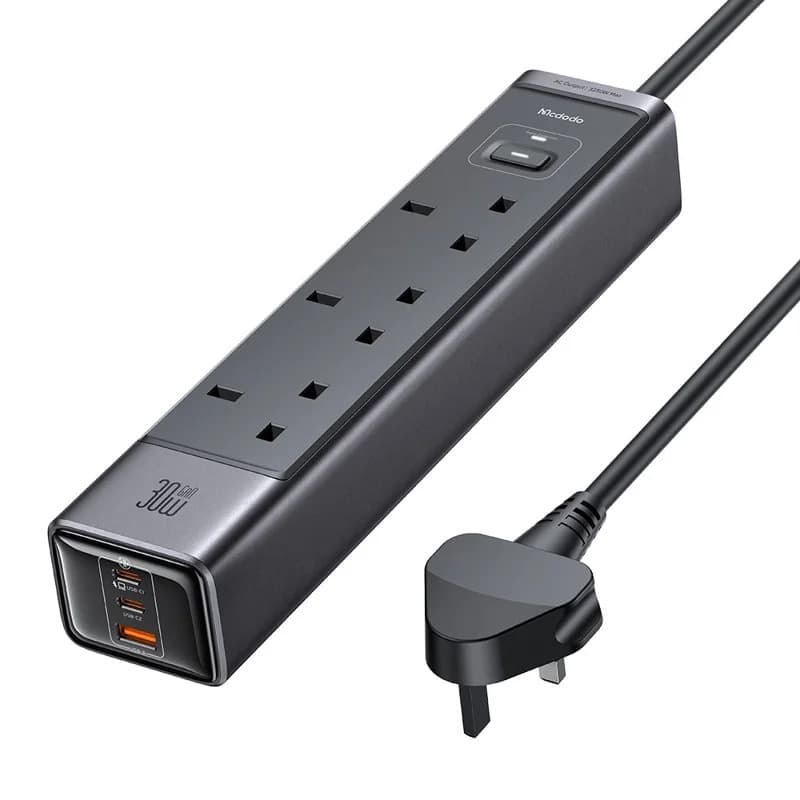 MCDODO CH0600 UK Plug 6-in-1 30W GaN Surge Protection Power Strip (3 AC + 2 USB-C + 1 USB-A) view 1