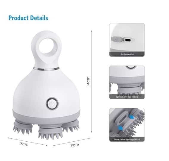 MDHL K118 Upgraded 128 Massage Nodes Electric Hair Scalp Full Body Massager view 3