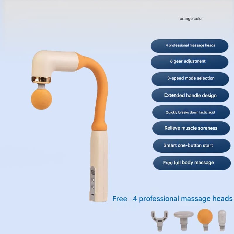 MDHL MD XY11 U Shaped Extended Handle Massage Gun: Deep Tissue Massager With 6 Heads & 6 Speeds view 2