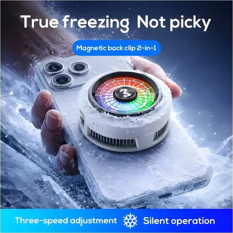 MEMO CX20 Magnetic Semiconductor Phone Cooler with RGB Lighting and Adjustable 3-Speed Cooling Modes view 3