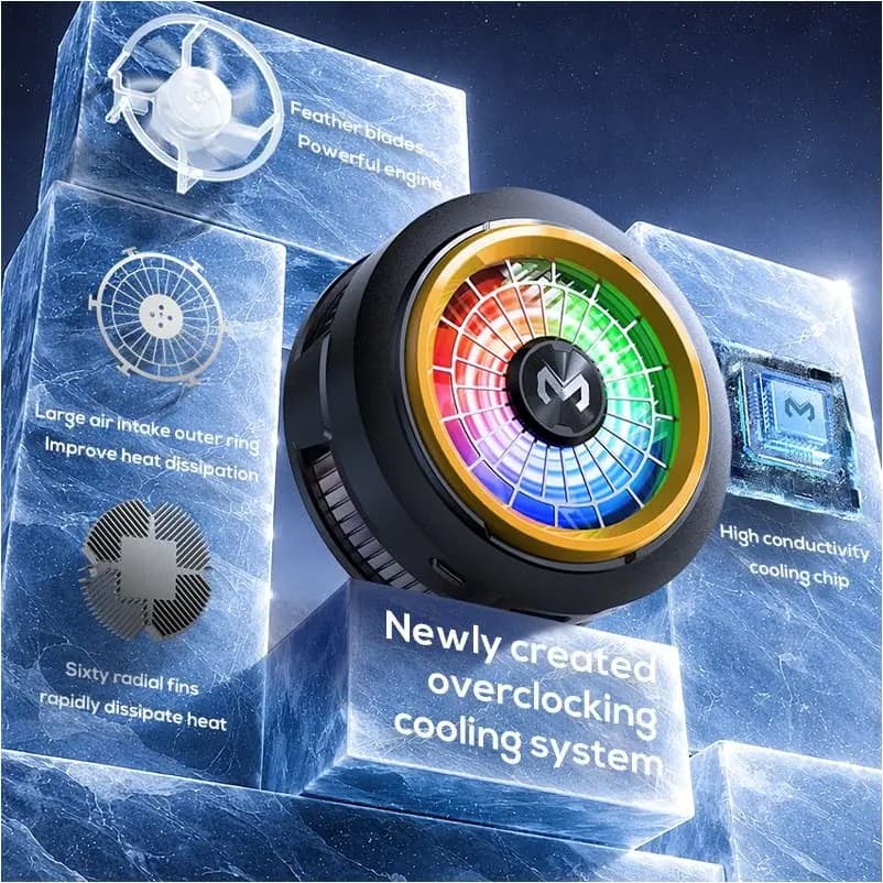 MEMO CX20 Magnetic Semiconductor Phone Cooler with RGB Lighting and Adjustable 3-Speed Cooling Modes view 2