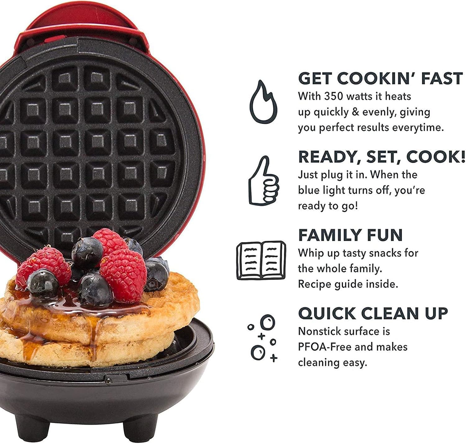 Mini Portable Electric Non-Stick Waffle Waffle Maker view 3