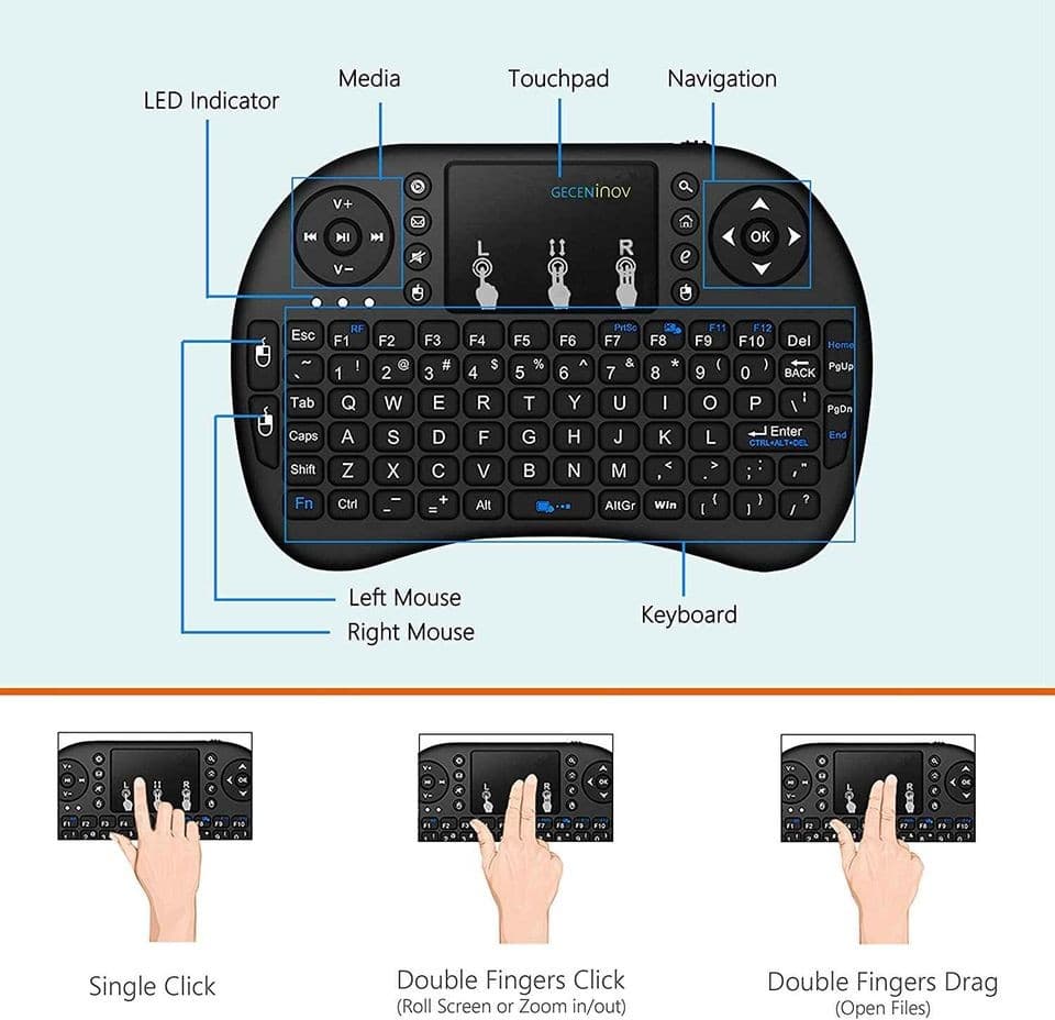 Mini Wireless Keyboard With Touchpad Handheld Remote Control view 2