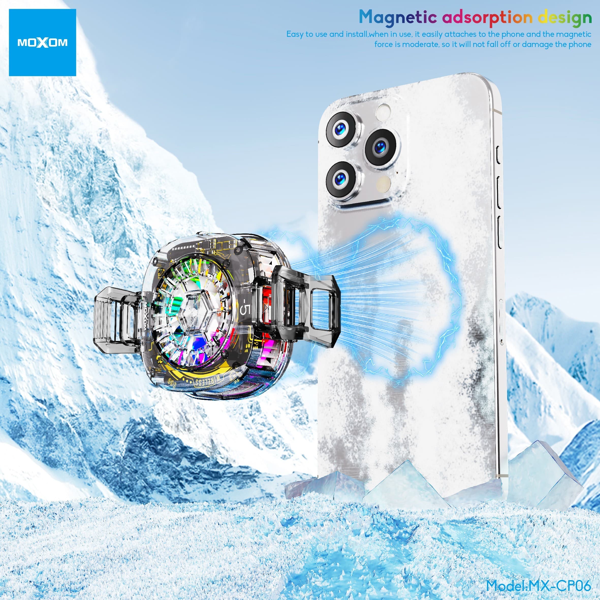 Moxom MX CP06 Rapid Cooling -5 Degrees 3 Level Mobile Cooler Temperature Display view 2