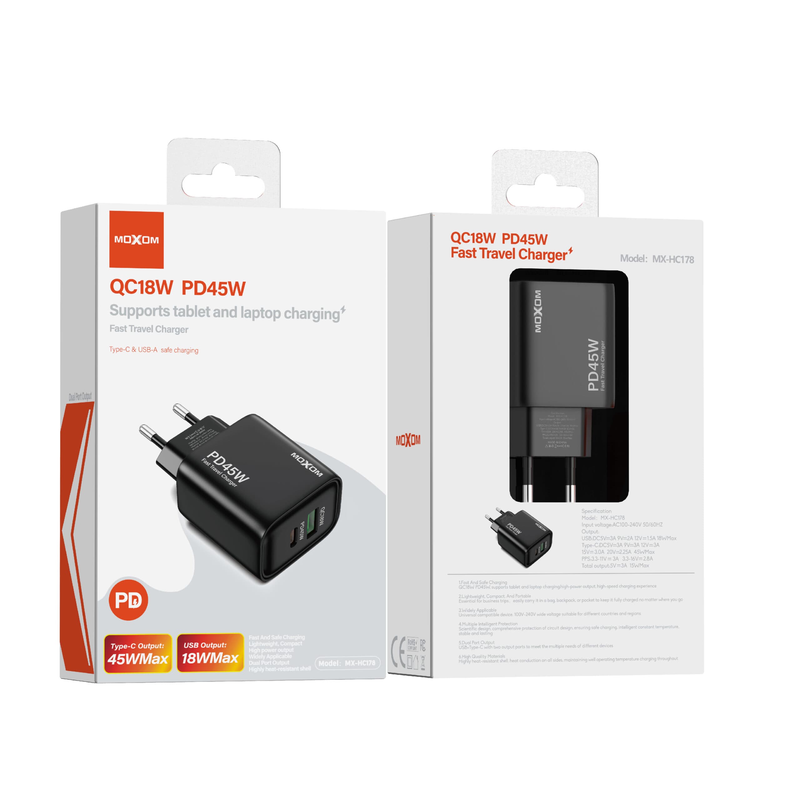 Moxom MX HC178 QC18W PD45W GaN Fast Charger view 4