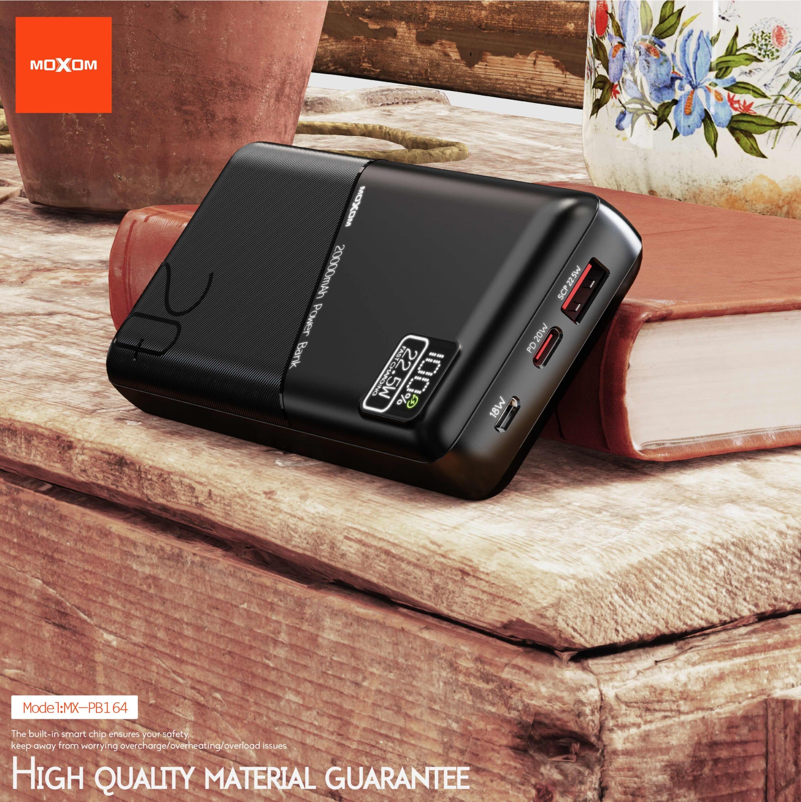 MOXOM MX-PB164 PD20W QC/SCP22.5W 20000mAh Powerbank Intelligent LCD Display view 4