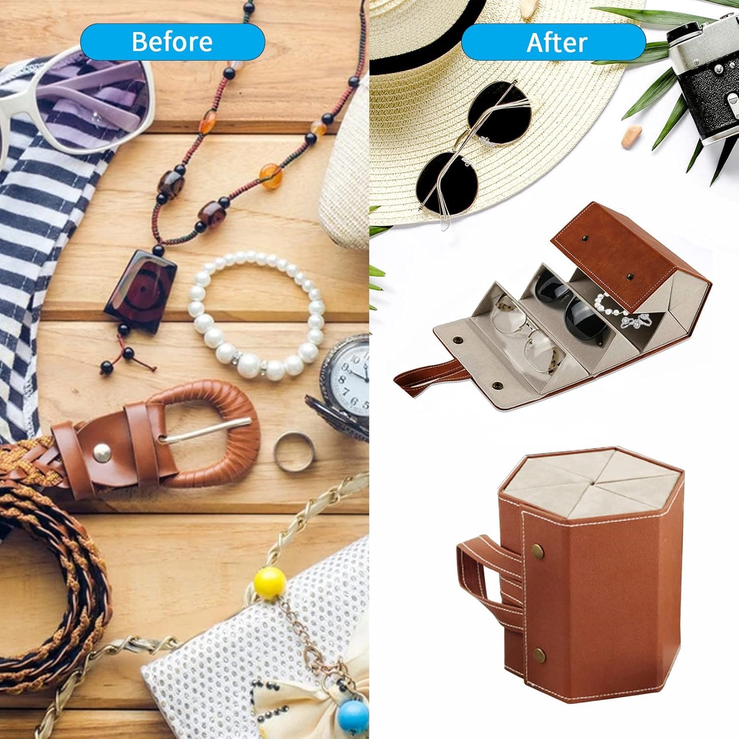 Multifunction Jewellery And Sunglass Case Storage Fot 6 Pairs Of Sunglasses Gift Box view 3