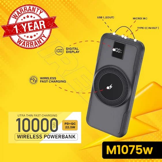 My Power M1075w 10000mAh Wireless Powerbank view 1