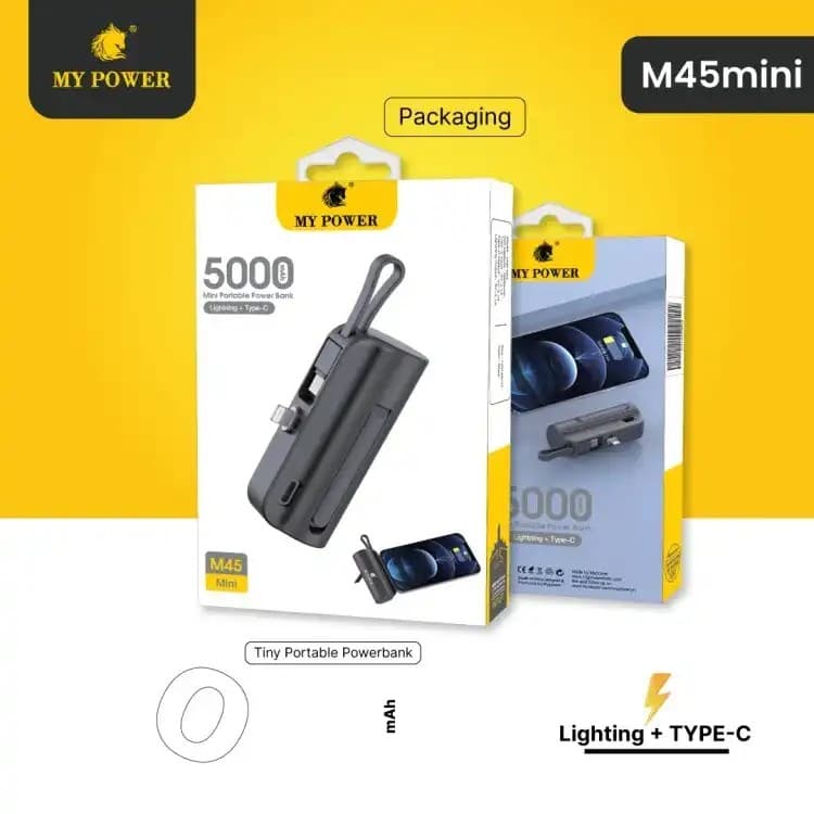 My Power M45 5000mah Tiny Portable Powerbank 10w Charging Emergency Powerbank view 3
