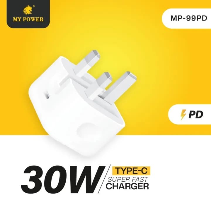 My Power MP99PD 30W Fast Charger With Power Delivery (PD) Technology Three-Pin Type-C Output view 1