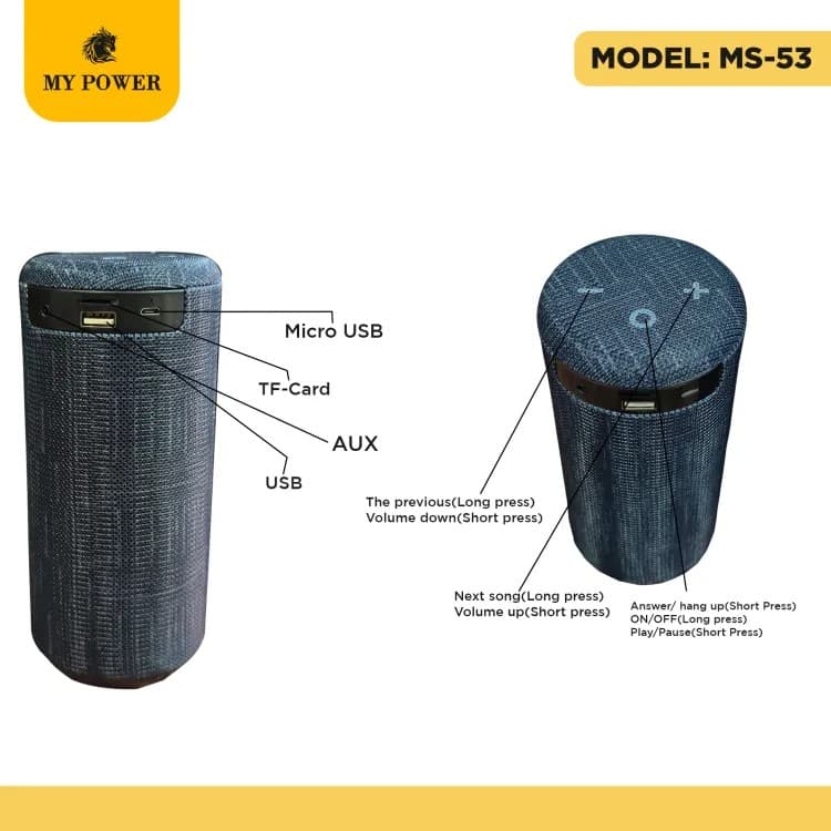 My Power MS53 Bluetooth Speaker view 2