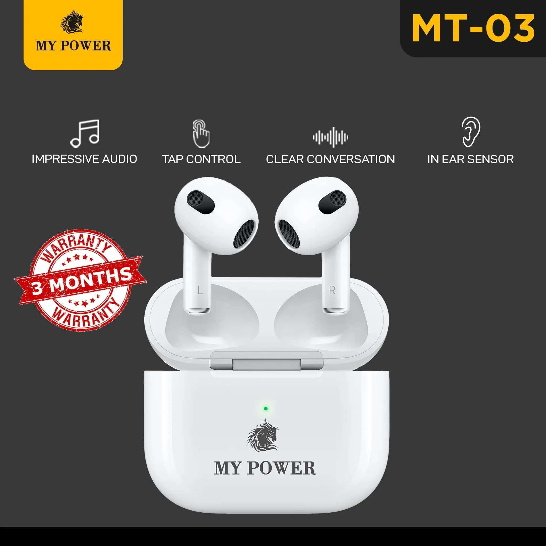 My Power MT03 Bluetooth Wireless Earbuds view 1