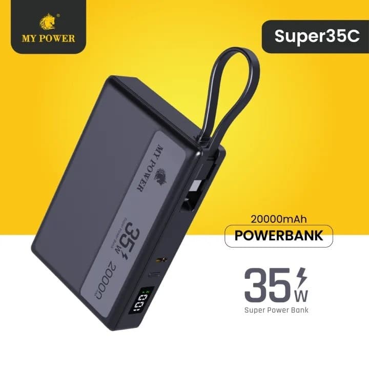 Mypower Super35C 35 Watt 20000mAh Portable Powerbank Dual Port Triple Output Fast Charging view 1