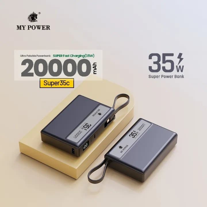 Mypower Super35C 35 Watt 20000mAh Portable Powerbank Dual Port Triple Output Fast Charging view 4
