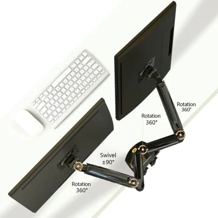 NB F160 NB F160 Full Motion Swivel Computer Monitor Arm For Two Screens 17-27 Inch view 5