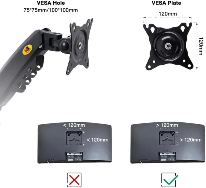 NB F160 NB F160 Full Motion Swivel Computer Monitor Arm For Two Screens 17-27 Inch view 4