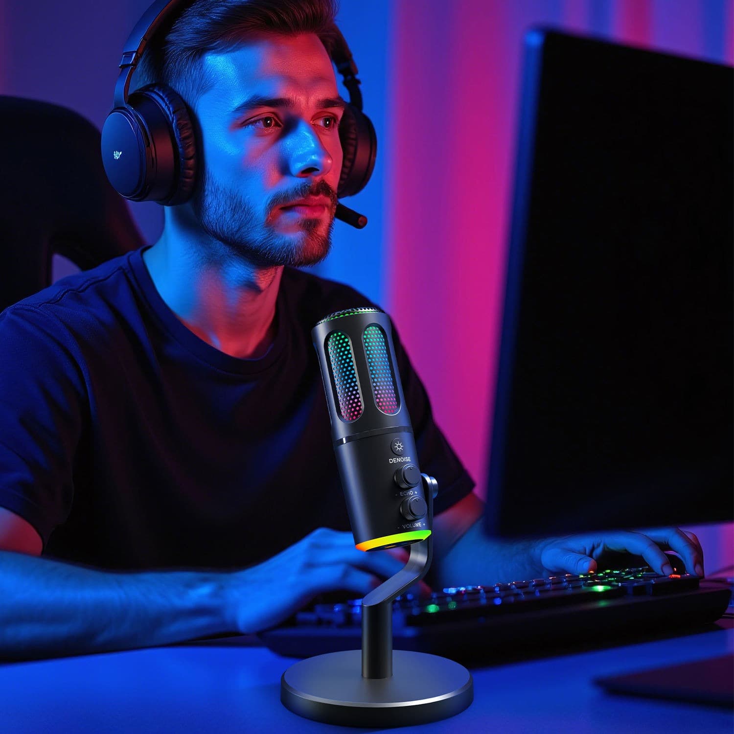 NeePho NP M01 RGB USB / Type-C Gaming Desktop Microphone view 5