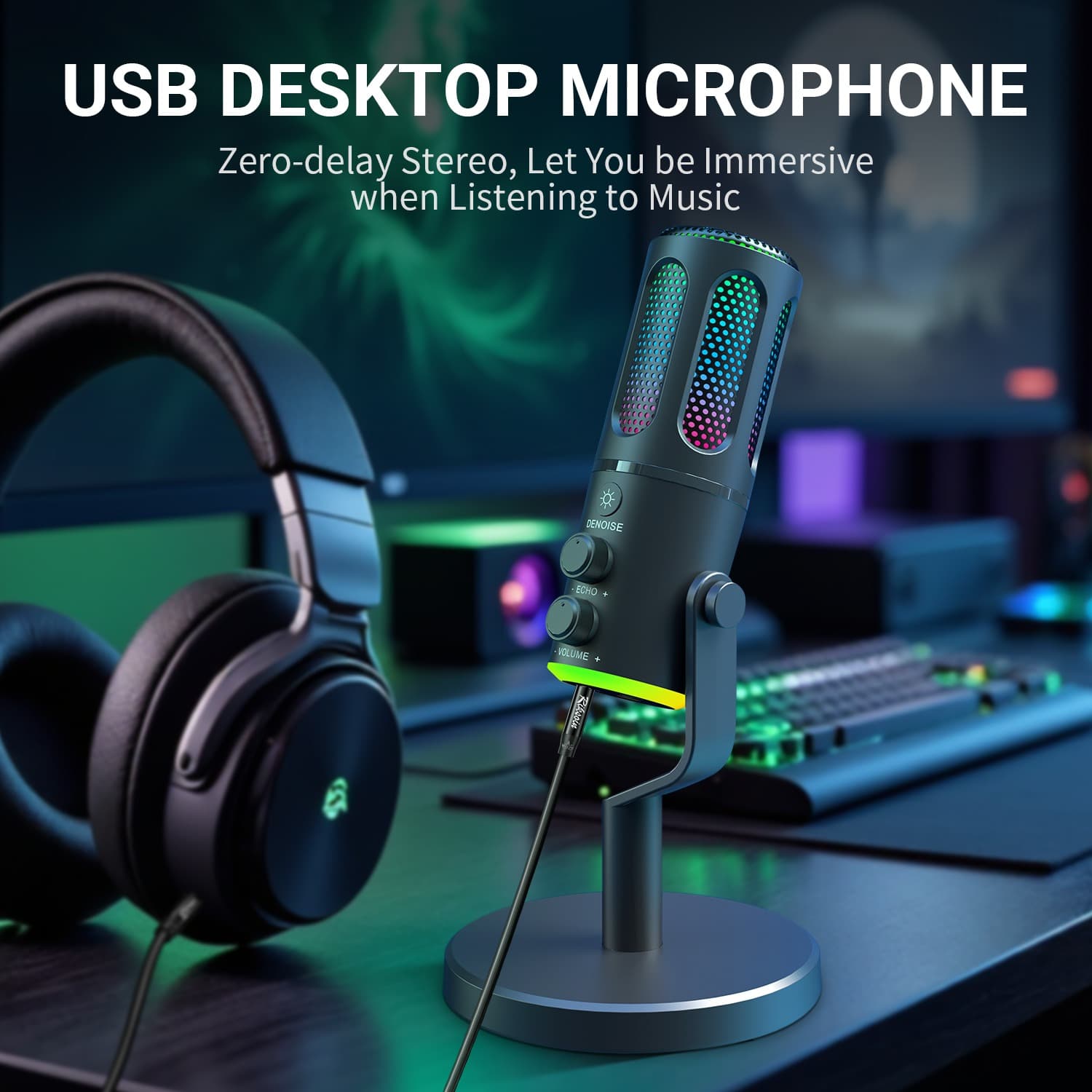 NeePho NP M01 RGB USB / Type-C Gaming Desktop Microphone view 3