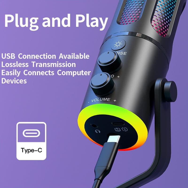 NeePho NP M01 RGB USB / Type-C Gaming Desktop Microphone view 2
