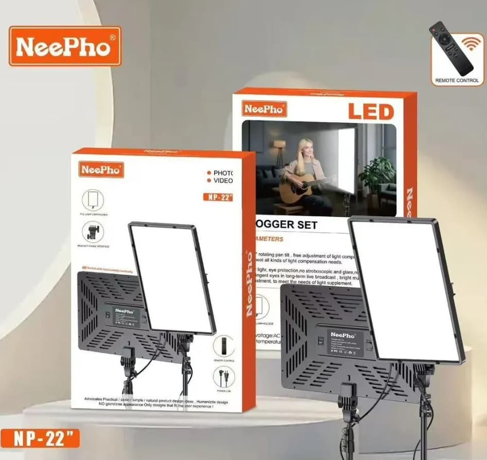 NeePho NP22 LED Video Light Panel with White & Warm Light Bi-Color Photography & Video Lighting view 3