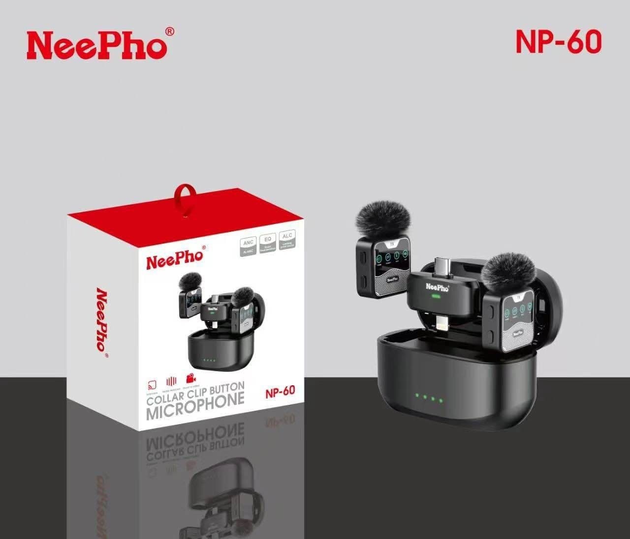 Neepho NP60 Wireless Lavalier Microphone With ANC Noise Reduction Plug & Play Clip-on Mic view 4
