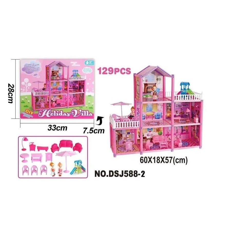 New 129 PCS Kids Educational DIY Toy Play House DIY Villa Toy Building Warm House Set view 2