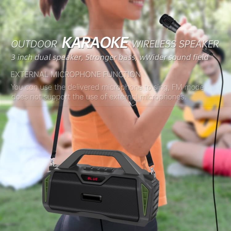 New Rixing NR6011 Outdoor Karaoke TWS Bluetooth Speaker With Microphone view 4