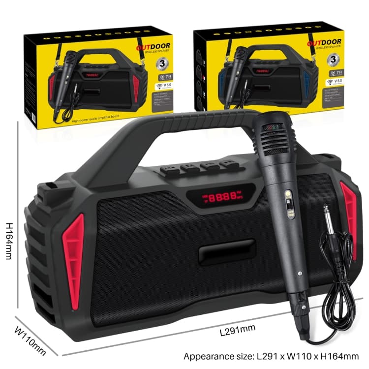 New Rixing NR6011 Outdoor Karaoke TWS Bluetooth Speaker With Microphone view 2
