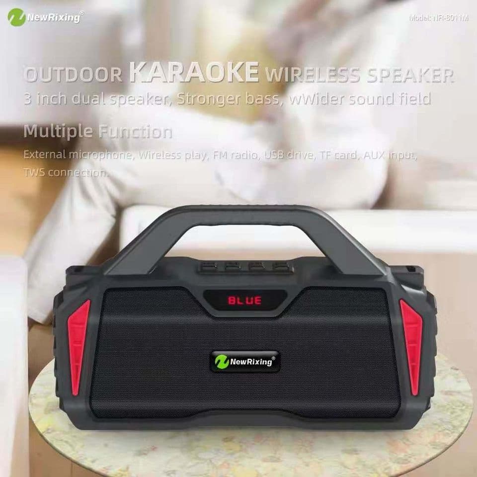 New Rixing NR6011 Outdoor Karaoke TWS Bluetooth Speaker With Microphone view 3