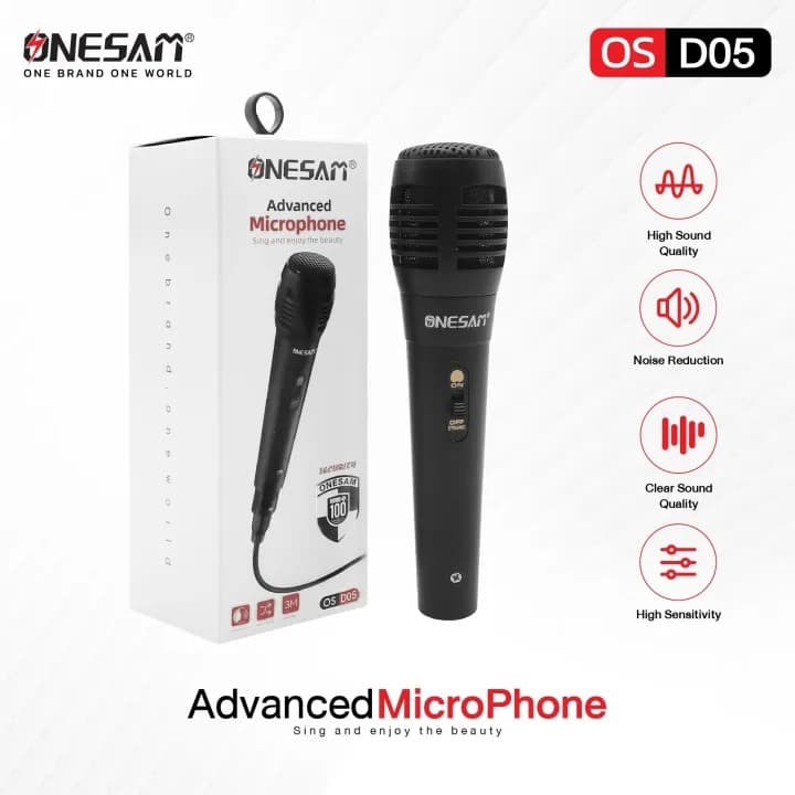 Onesam OS-D05 Wired Microphone with 6.35mm Jack Cable (3m) view 5