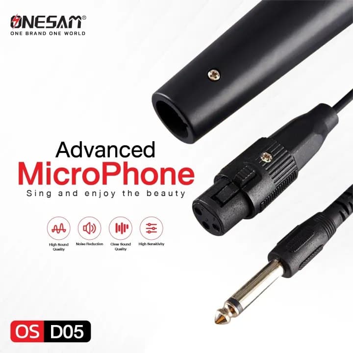 Onesam OS-D05 Wired Microphone with 6.35mm Jack Cable (3m) view 4
