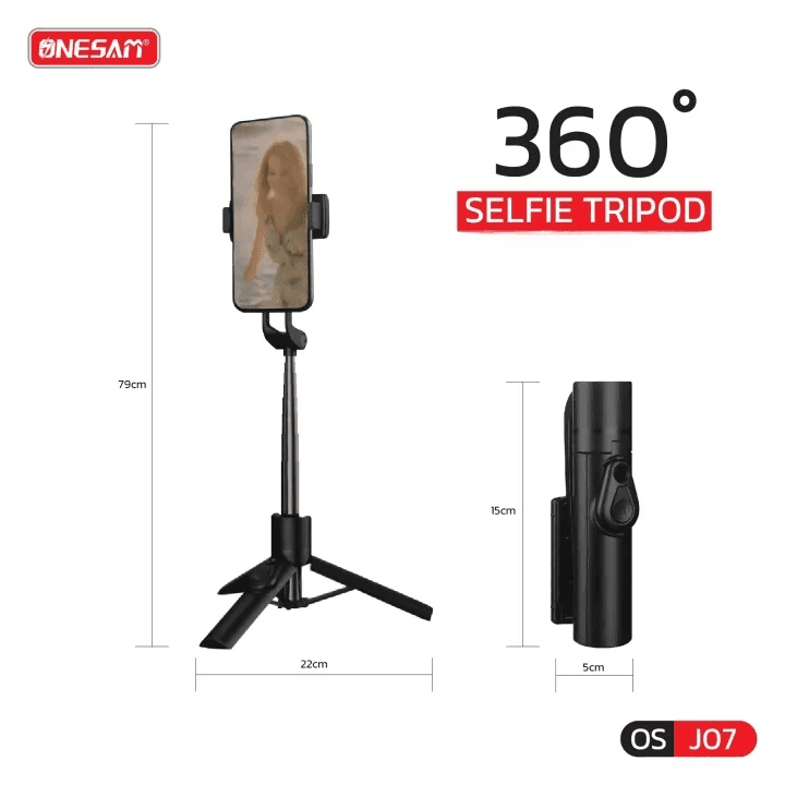 ONESAM OS J07 Retractable Bluetooth Selfie Stick & Stable Tripod With Wireless Remote view 2