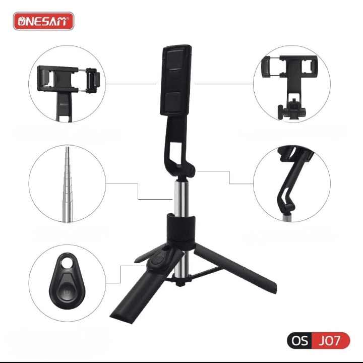 ONESAM OS J07 Retractable Bluetooth Selfie Stick & Stable Tripod With Wireless Remote view 6
