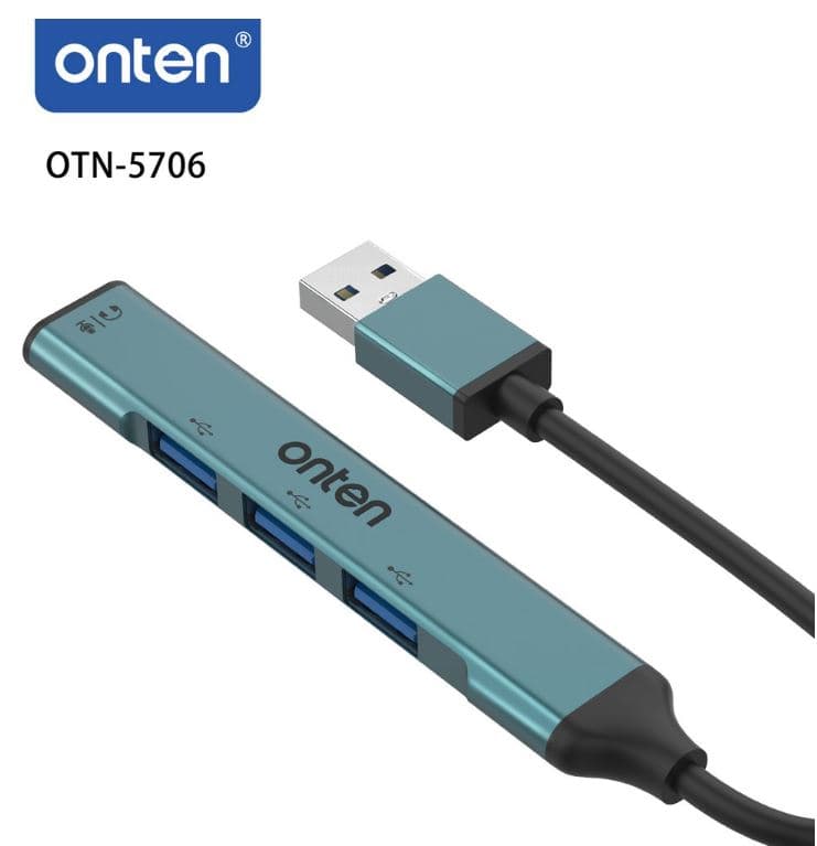 Onten 5706 4 IN 1 USB To USB 3 Port HUB With 3.5MM Jack Adapter Audio view 4