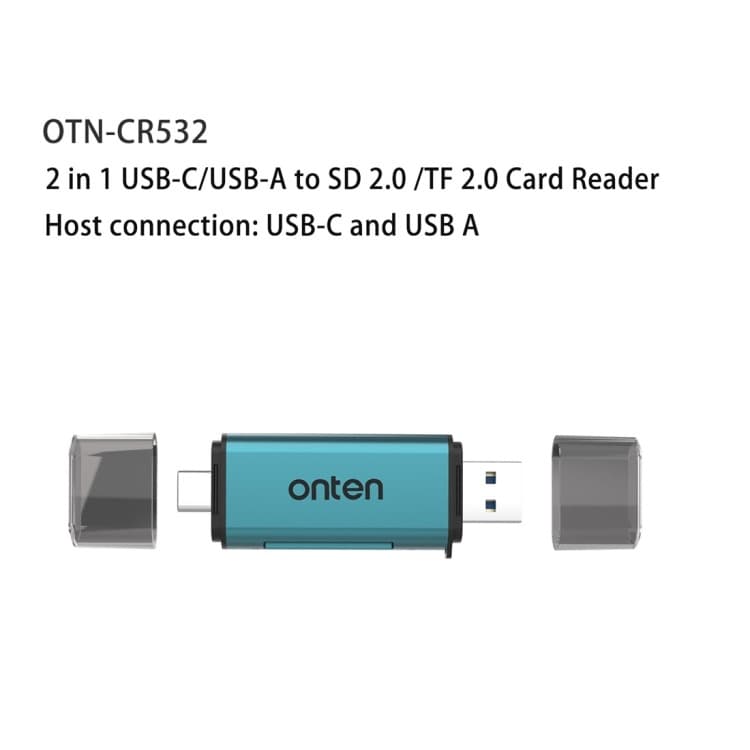 Onten CR532 2 in 1 USB-A/USB-C To SD2.0 / TF2.0 USB Card Reader view 4