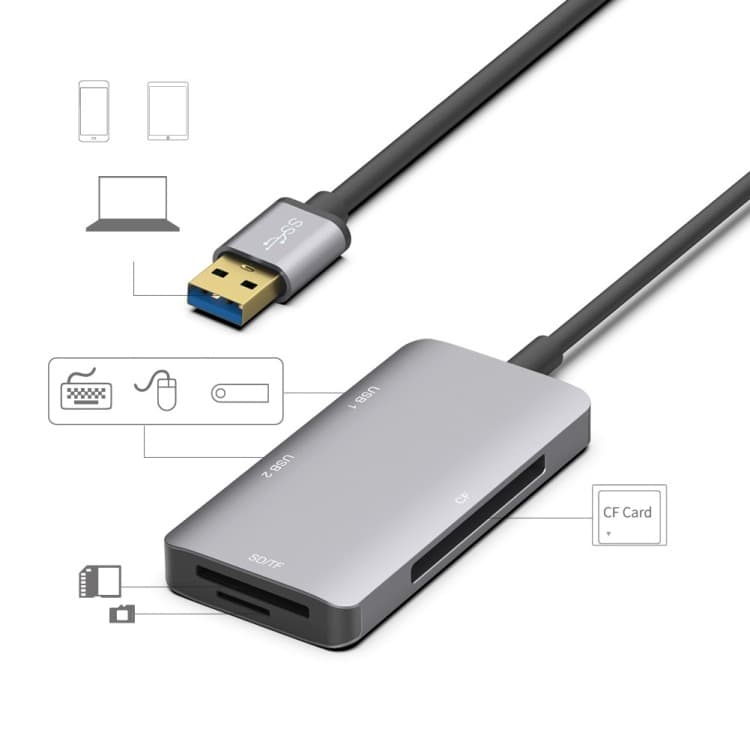 Onten OTN 8107 USB3.0 HUB With CF SD TF Card Reader view 2